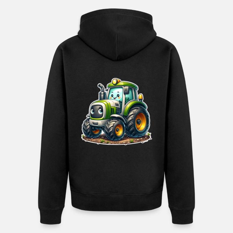 Tractor - Unisex Premium Organic Zip Hoodie - black