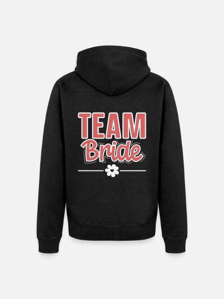Team Bride - Unisex Premium Organic Zip Hoodie - black