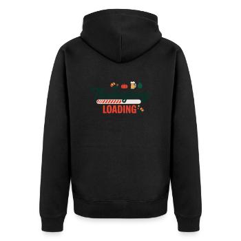 Thanksgiving Loading Erntedankfest Ladebalken - Unisex Premium Bio Zip Hoodie - Schwarz - Hinten - Nico (187cm)