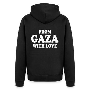 From gaza with love - Veste à capuche bio Premium Unisexe - noir - Dos - Nico (187cm)