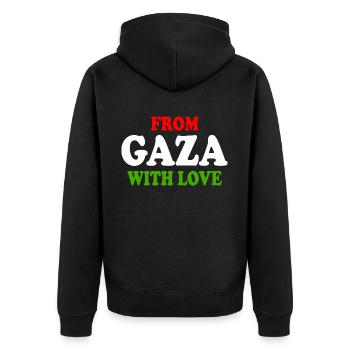 From gaza with love - Veste à capuche bio Premium Unisexe - noir - Dos - Nico (187cm)