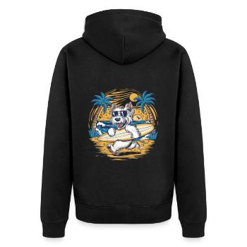West Highland White Terrier on the Beach - Unisex Premium Organic Zip Hoodie - black - Back - Nico (187cm)