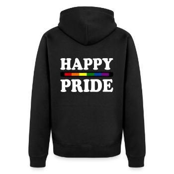 Happy pride - Veste à capuche bio Premium Unisexe - noir - Dos - Nico (187cm)