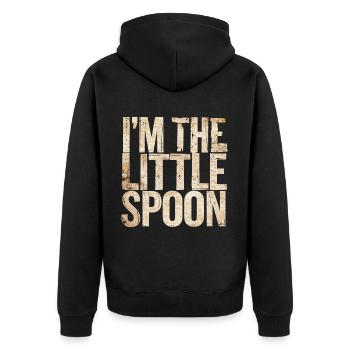 I'm The Little Spoon 14 - Unisex Premium Bio Zip Hoodie - Schwarz - Hinten - Nico (187cm)