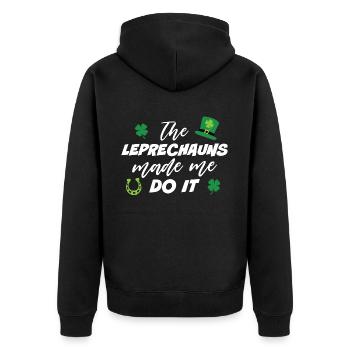 Die Kobolde haben mich dazu gebracht - Unisex Premium Bio Zip Hoodie - Schwarz - Hinten - Nico (187cm)
