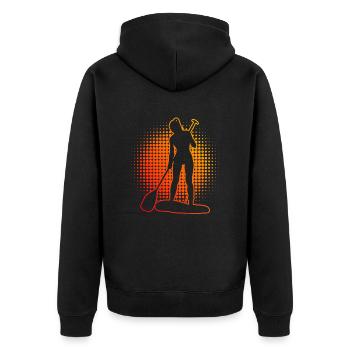 Standup Paddling Standup Paddleboard Sup Herren - Unisex Premium Bio Zip Hoodie - Schwarz - Hinten - Nico (187cm)