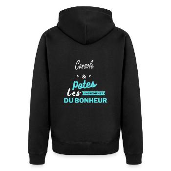 potes les ingrédients du bonheur Console - Veste à capuche bio Premium Unisexe - noir - Dos - Nico (187cm)