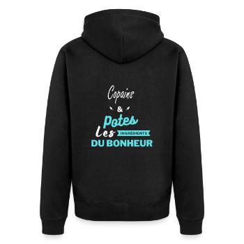 potes les ingrédients du bonheur Copains - Veste à capuche bio Premium Unisexe - noir - Dos - Nico (187cm)