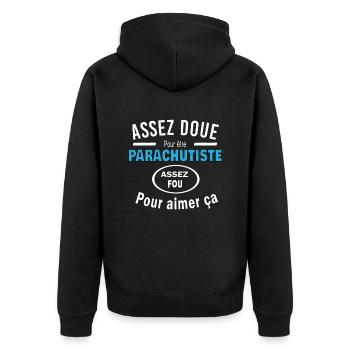 Assez doue pour etre PARACHUTISTE - Veste à capuche bio Premium Unisexe - noir - Dos - Nico (187cm)
