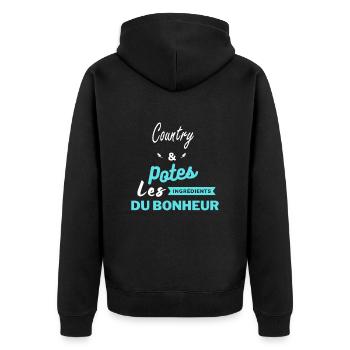 potes les ingrédients du bonheur Country - Veste à capuche bio Premium Unisexe - noir - Dos - Nico (187cm)