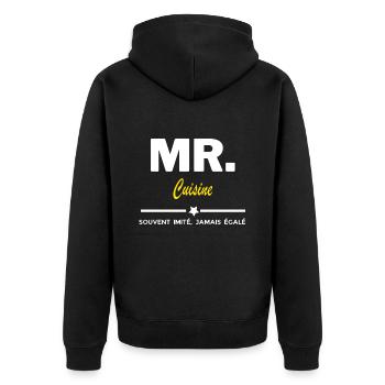 MR. souvent imité, jamais égalé Cuisine - Veste à capuche bio Premium Unisexe - noir - Dos - Nico (187cm)