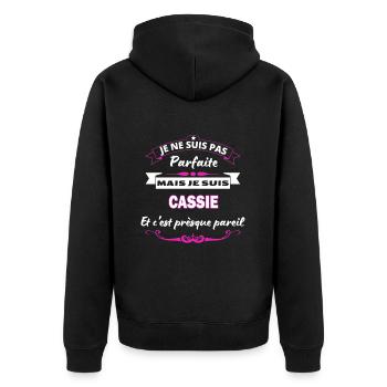 je ne suis pas Parfaite Cassie - Veste à capuche bio Premium Unisexe - noir - Dos - Nico (187cm)