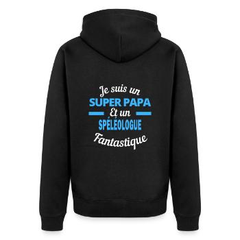 SUPER PAPA Fantastique SPÉLÉOLOGUE - Veste à capuche bio Premium Unisexe - noir - Dos - Nico (187cm)
