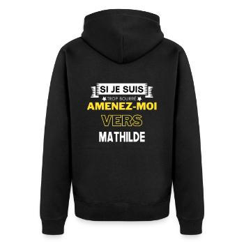 si je suis trop bourré amenez moi vers Mathilde - Veste à capuche bio Premium Unisexe - noir - Dos - Nico (187cm)