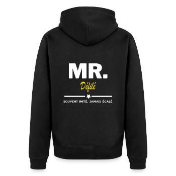 MR. souvent imité, jamais égalé Défilé - Veste à capuche bio Premium Unisexe - noir - Dos - Nico (187cm)