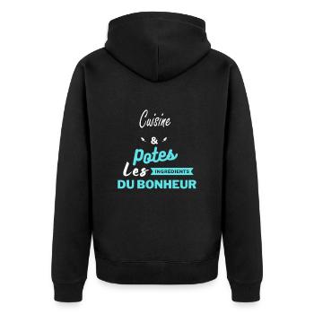 potes les ingrédients du bonheur Cuisine - Veste à capuche bio Premium Unisexe - noir - Dos - Nico (187cm)