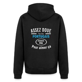 Assez doue pour etre PORTUGAIS - Veste à capuche bio Premium Unisexe - noir - Dos - Nico (187cm)