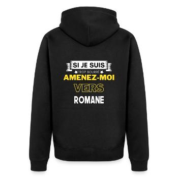 si je suis trop bourré amenez moi vers Romane - Veste à capuche bio Premium Unisexe - noir - Dos - Nico (187cm)