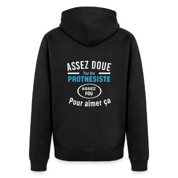 Assez doue pour etre PROTHESISTE - Veste à capuche bio Premium Unisexe - noir - Dos - Nico (187cm)