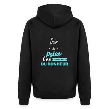 potes les ingrédients du bonheur Daim - Veste à capuche bio Premium Unisexe - noir - Dos - Nico (187cm)