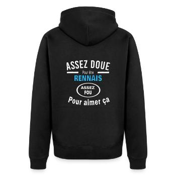Assez doue pour etre RENNAIS - Veste à capuche bio Premium Unisexe - noir - Dos - Nico (187cm)