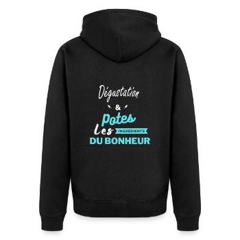 potes les ingrédients du bonheur Dégustation - Veste à capuche bio Premium Unisexe - noir - Dos - Nico (187cm)