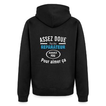 Assez doue pour etre REPARATEUR - Veste à capuche bio Premium Unisexe - noir - Dos - Nico (187cm)
