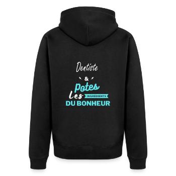 potes les ingrédients du bonheur Dentiste - Veste à capuche bio Premium Unisexe - noir - Dos - Nico (187cm)