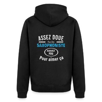 Assez doue pour etre SAXOPHONISTE - Veste à capuche bio Premium Unisexe - noir - Dos - Nico (187cm)