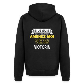 si je suis trop bourré amenez moi vers Victoria - Veste à capuche bio Premium Unisexe - noir - Dos - Nico (187cm)