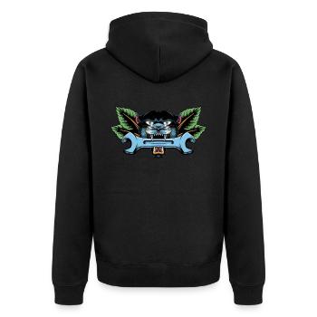 Mechnanic Tattoo - Unisex Premium Organic Zip Hoodie - black - Back - Nico (187cm)