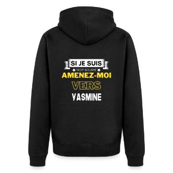 si je suis trop bourré amenez moi vers Yasmine - Veste à capuche bio Premium Unisexe - noir - Dos - Nico (187cm)