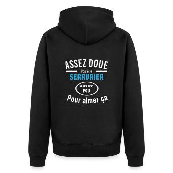 Assez doue pour etre SERRURIER - Veste à capuche bio Premium Unisexe - noir - Dos - Nico (187cm)