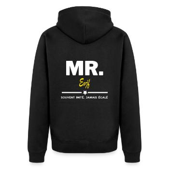 MR. souvent imité, jamais égalé Evjf - Veste à capuche bio Premium Unisexe - noir - Dos - Nico (187cm)
