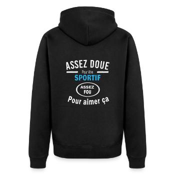 Assez doue pour etre SPORTIF - Veste à capuche bio Premium Unisexe - noir - Dos - Nico (187cm)