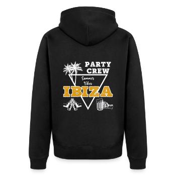 Ibiza Party Crew célèbre les vacances de la bière alcoolisée - Veste à capuche bio Premium Unisexe - noir - Dos - Nico (187cm)