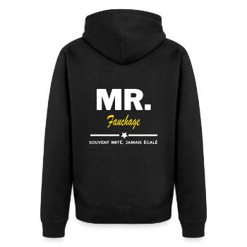 MR. souvent imité, jamais égalé Fauchage - Veste à capuche bio Premium Unisexe - noir - Dos - Nico (187cm)