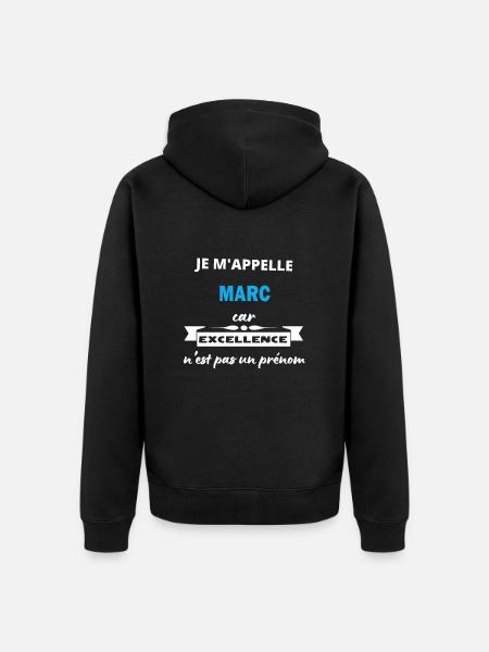 Je m'appelle excellence Marc - Veste à capuche bio Premium Unisexe - noir