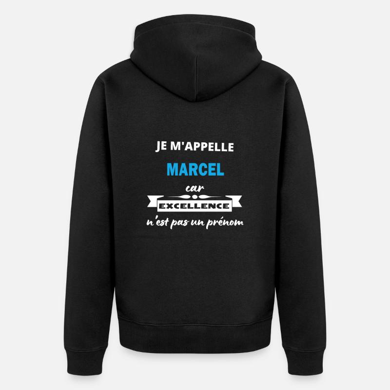 Je m'appelle excellence Marcel - Veste à capuche bio Premium Unisexe - noir