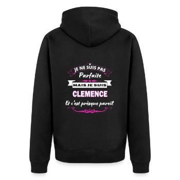je ne suis pas Parfaite Clemence - Veste à capuche bio Premium Unisexe - noir - Dos - Nico (187cm)