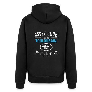 Assez doue pour etre TOULOUSAIN - Veste à capuche bio Premium Unisexe - noir - Dos - Nico (187cm)