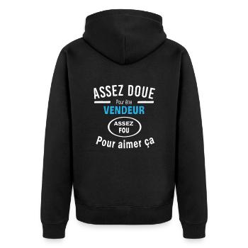 Assez doue pour etre VENDEUR - Veste à capuche bio Premium Unisexe - noir - Dos - Nico (187cm)