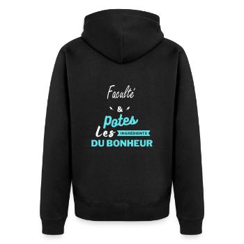potes les ingrédients du bonheur Faculté - Veste à capuche bio Premium Unisexe - noir - Dos - Nico (187cm)