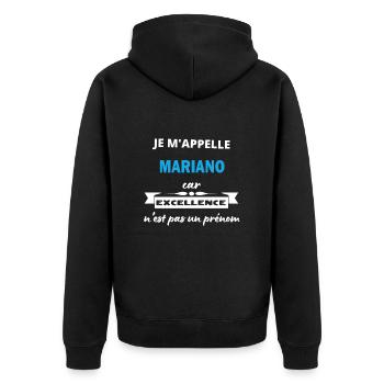 Je m'appelle excellence Mariano - Veste à capuche bio Premium Unisexe - noir - Dos - Nico (187cm)