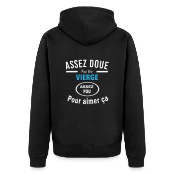 Assez doue pour etre VIERGE - Veste à capuche bio Premium Unisexe - noir - Dos - Nico (187cm)