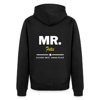MR. souvent imité, jamais égalé Frites - Veste à capuche bio Premium Unisexe - noir - Dos - Nico (187cm)