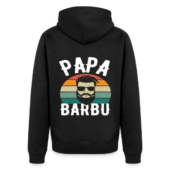 Papa barbu cadeau fête des pères avec barbe - Veste à capuche bio Premium Unisexe - noir - Dos - Nico (187cm)