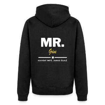 MR. souvent imité, jamais égalé Grive - Veste à capuche bio Premium Unisexe - noir - Dos - Nico (187cm)