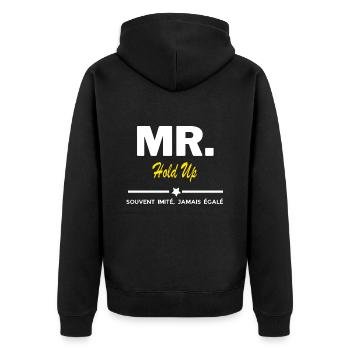 MR. souvent imité, jamais égalé Hold Up - Veste à capuche bio Premium Unisexe - noir - Dos - Nico (187cm)