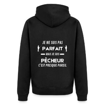 je ne suis pas parfait pêcheur - Veste à capuche bio Premium Unisexe - noir - Dos - Nico (187cm)